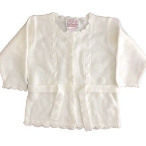Oopsy Daisy Baby Ivory Pearl Cardigan 24M
